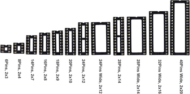 jujinglobal 208pcs 12 Types DIP IC Socket Assortment Kit 2.54mm 0.1" Pitch 6 8 14 16 18 20 24 24Wide 28 28Wide 32 40 Pin DIP IC Socket Solder Type Adaptor Assortment Kits - Image 4